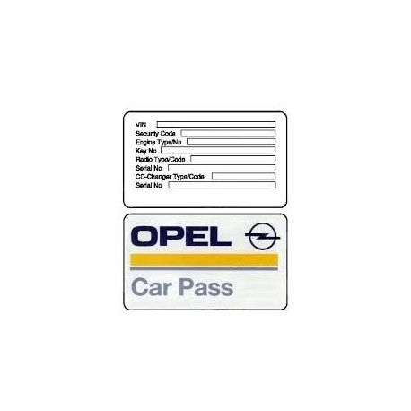 Extragere CAR-PASS auto gama Opel